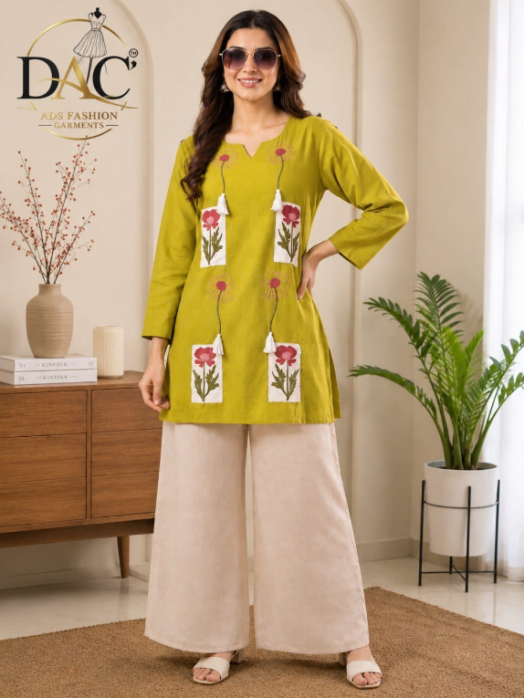DAC Women’s Olive Green Embroidered Co-Ord Set